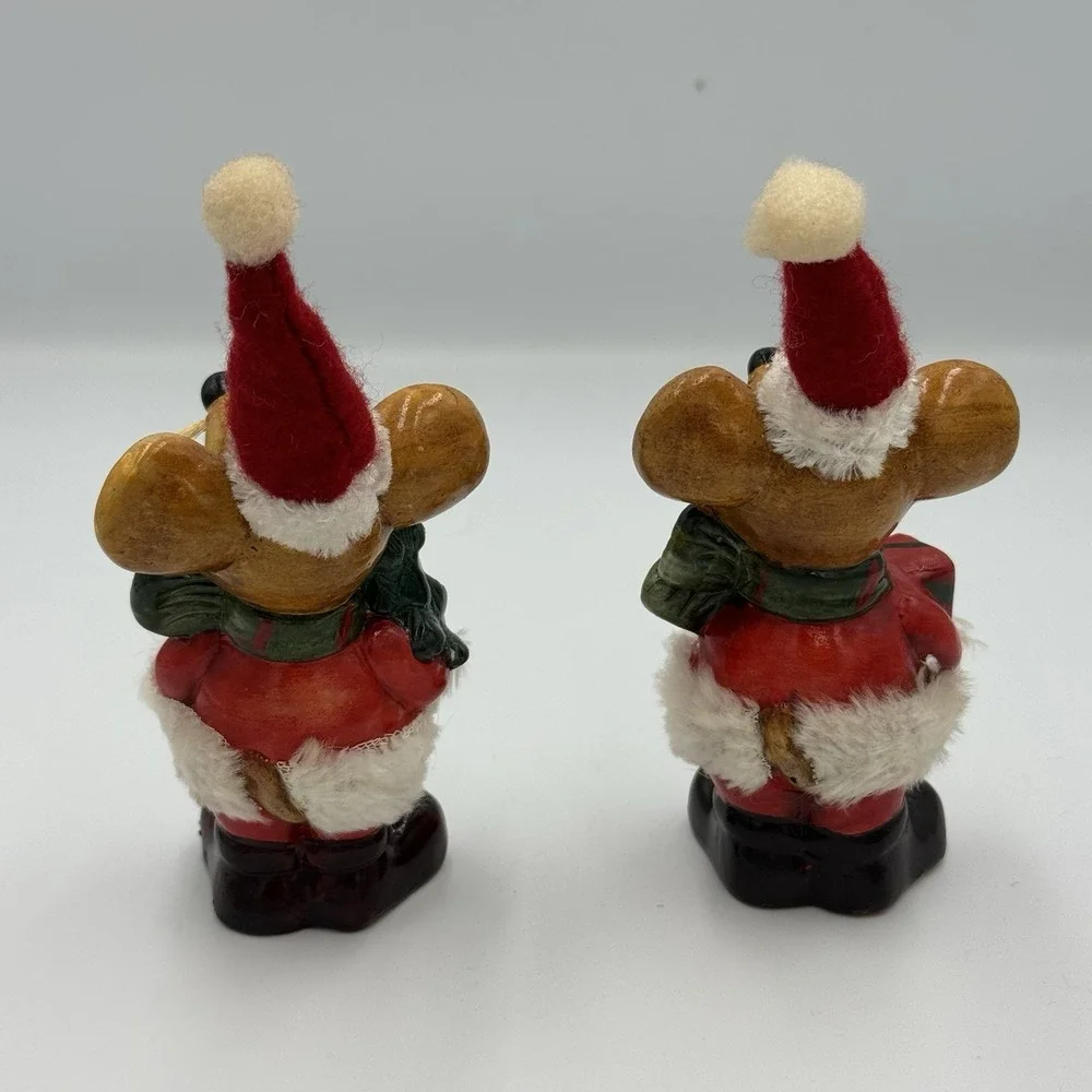 Vintage Set Of‎ Ceramic Santa Mice